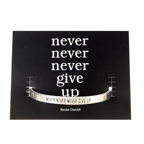 Inspirational Winston Churchill Quote Cuff Bracelet – Handcrafted Recycled Pewter | Made in USA Daily Motivational Jewelry Whitney Howard Designs  Cuff Bracelets