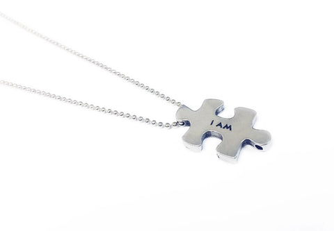 Inspirational "I AM" Puzzle Piece Charm Necklace – Handcrafted Ball Chain Pendant | Whitney Howard Designs Made in USA Whitney Howard Designs  "I AM"