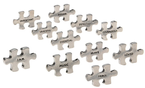 Inspirational "I Am" Puzzle Piece Charms – Daily Affirmation Keychains | Whitney Howard Designs Made in USA Whitney Howard Designs  "I AM"