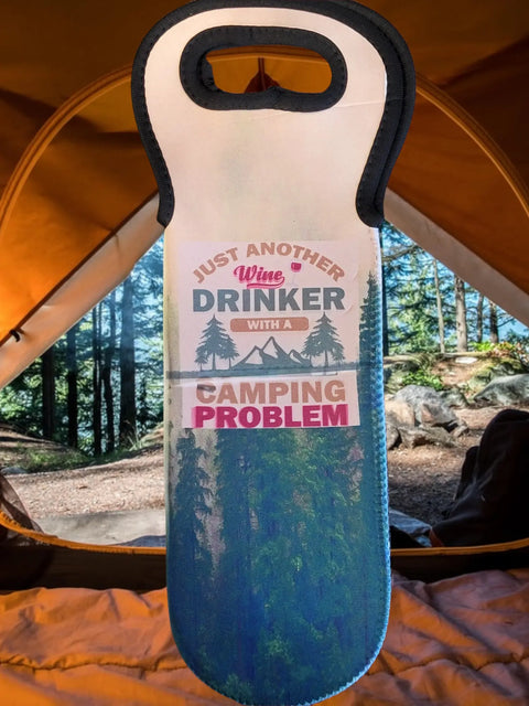 Insulated Neoprene Wine Bottle Tote Bag – Outdoor Camp Design – Durable Reusable Cooler | Made in USA Michelle Marie Boutique  Wine Carrier Bags