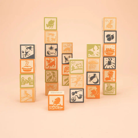 Interactive Educational Wooden Nursery Rhyme Blocks for Kids - 28-Piece Set, 1.75 Inch Cubes - Uncle Goose | Made in USA Uncle Goose  Sentiments