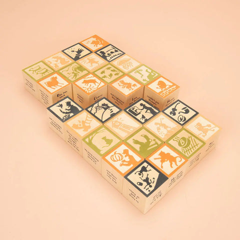Interactive Educational Wooden Nursery Rhyme Blocks for Kids - 28-Piece Set, 1.75 Inch Cubes - Uncle Goose | Made in USA Uncle Goose  Sentiments