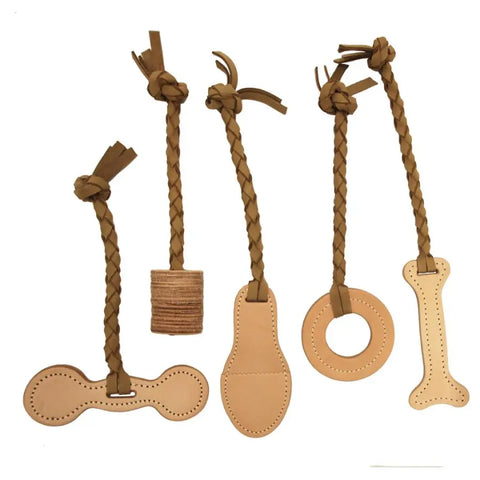 Interactive Natural Leather Tug Toy Auburn Leathercrafters  item
