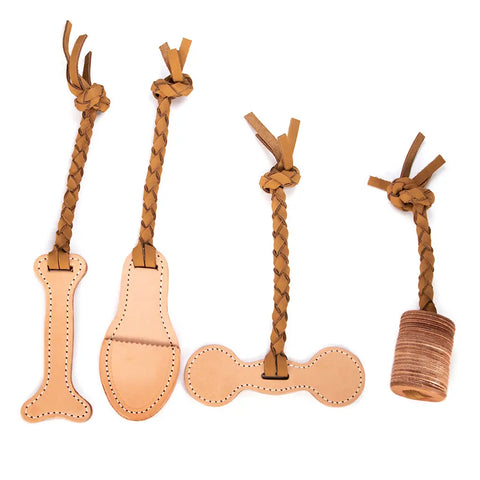 Interactive Natural Leather Tug Toy Auburn Leathercrafters  item
