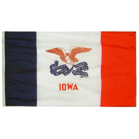 Iowa State Flag – UV-Resistant Outdoor Nylon with SolarGuard Dye | Made in USA Durable State Pride Flag Freedom Flag and Pole 