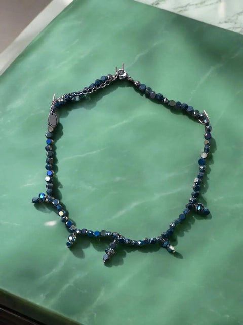 Iridescent Bead Necklace With Adjustable Length – Lightweight Statement Jewelry for Women | Made in USA Michelle Marie Boutique  Necklace