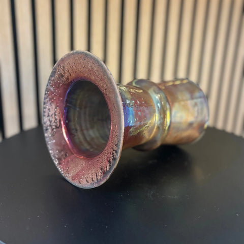 Iridescent Glory 3 | Raku-Fired Porcelain Vase 8 Inch Height – Artistic Home Decor Vessel | Made in USA All Muddy 