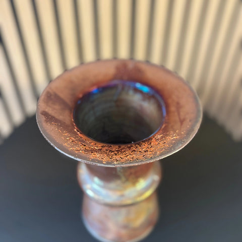 Iridescent Glory 3 | Raku-Fired Porcelain Vase 8 Inch Height – Artistic Home Decor Vessel | Made in USA All Muddy 