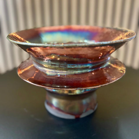 Iridescent Glory 4 | Handcrafted Iridescent Raku Porcelain Vase – Decorative Art Piece | Made in USA All Muddy 