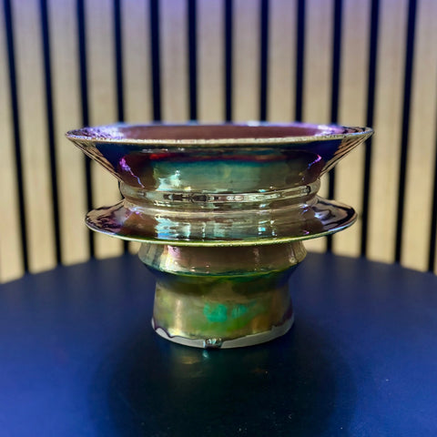 Iridescent Glory 4 | Handcrafted Iridescent Raku Porcelain Vase – Decorative Art Piece | Made in USA All Muddy 