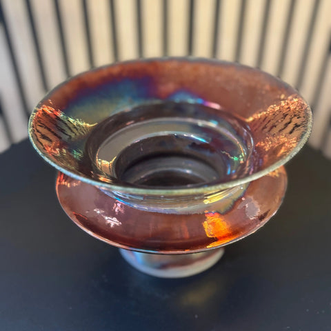 Iridescent Glory 4 | Handcrafted Iridescent Raku Porcelain Vase – Decorative Art Piece | Made in USA All Muddy 