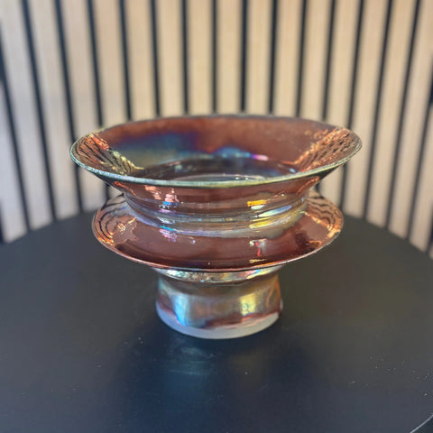 Iridescent Glory 4 | Handcrafted Iridescent Raku Porcelain Vase – Decorative Art Piece | Made in USA All Muddy 