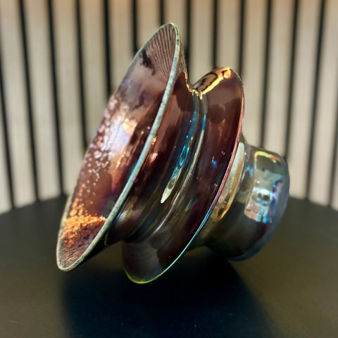 Iridescent Glory 4 | Handcrafted Iridescent Raku Porcelain Vase – Decorative Art Piece | Made in USA All Muddy 