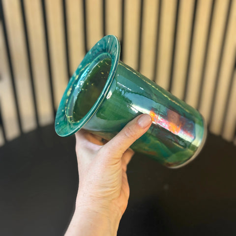 Iridescent Glory 6 | Handcrafted Iridescent Raku-Fired Porcelain Vase 6 Inch Height – Decorative Home Accent | Made in USA All Muddy 