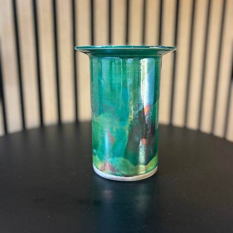 Iridescent Glory 6 | Handcrafted Iridescent Raku-Fired Porcelain Vase 6 Inch Height – Decorative Home Accent | Made in USA All Muddy 