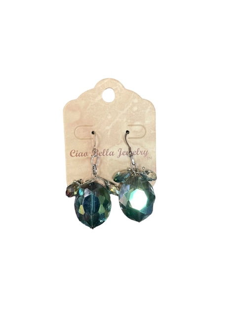 Iridescent Oval Crystal Earrings 1.5 Inch – Sterling Silver Hooks | Handcrafted Made in USA Statement Jewelry Michelle Marie Boutique  Earrings