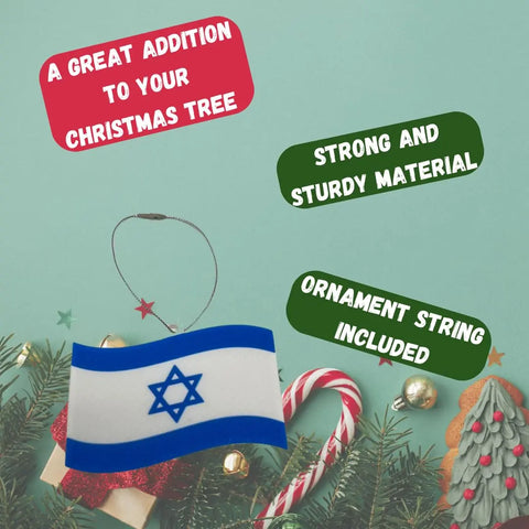 Add the Israeli Flag Christmas Ornament by Chatelet Manufacturing to your tree! Made in the USA, this sturdy ornament shows your support for Israel. Includes string for easy hanging—perfect for festive holiday decor.