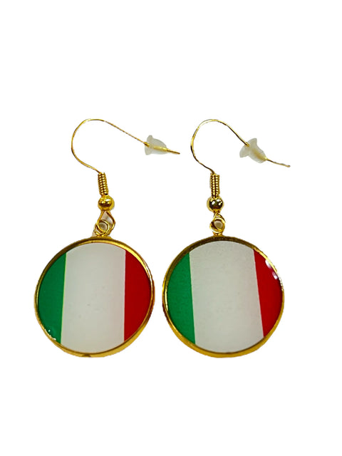 Italian Flag Dangle Earrings – Lightweight Silver or Gold Hooks | Handmade Jewelry | Made in USA Michelle Marie Boutique  Earrings
