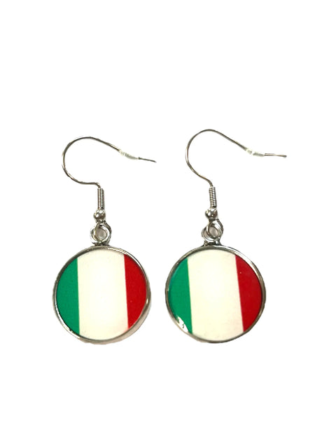 Italian Flag Dangle Earrings – Lightweight Silver or Gold Hooks | Handmade Jewelry | Made in USA Michelle Marie Boutique  Earrings