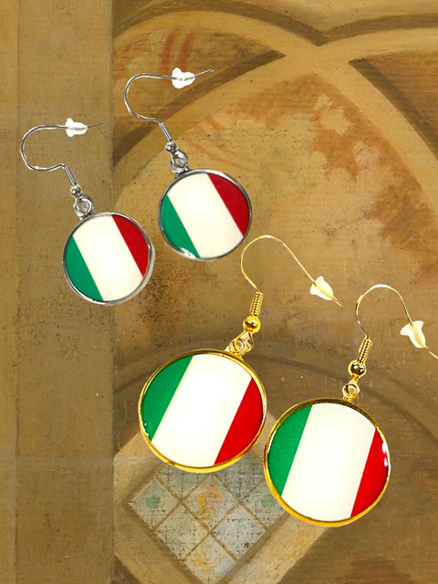 Italian Flag Dangle Earrings – Lightweight Silver or Gold Hooks | Handmade Jewelry | Made in USA Michelle Marie Boutique  Earrings