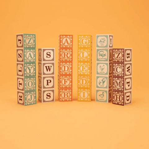 Italian Language Wooden Alphabet Blocks 1.75 Inch Cubes – Educational Baby Toy Set | Made in USA Uncle Goose  Languages