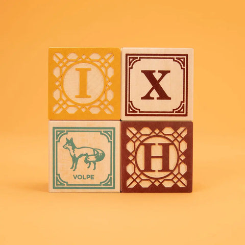Italian Language Wooden Alphabet Blocks 1.75 Inch Cubes – Educational Baby Toy Set | Made in USA Uncle Goose  Languages