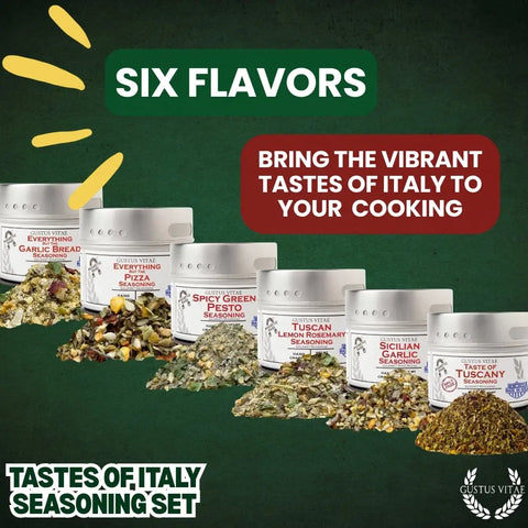 Italian Seasoning Gift Set – Gourmet Artisanal Spice Blends Six Pack | Made in USA Gustus Vitae  Collections & Gift Sets