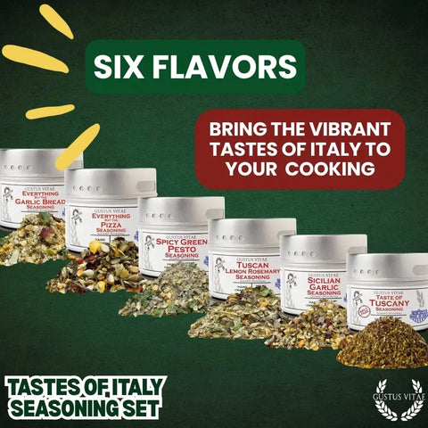 Italian Seasoning Gift Set – Gourmet Artisanal Spice Blends Six Pack | Made in USA Gustus Vitae  Collections & Gift Sets