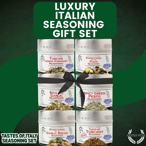 Italian Seasoning Gift Set – Gourmet Artisanal Spice Blends Six Pack | Made in USA Gustus Vitae  Collections & Gift Sets