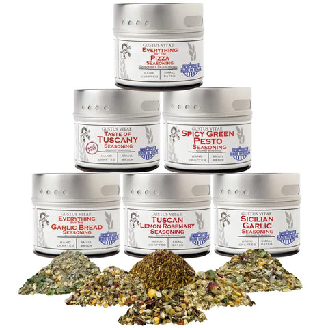 Italian Seasoning Gift Set – Gourmet Artisanal Spice Blends Six Pack | Made in USA Gustus Vitae  Collections & Gift Sets