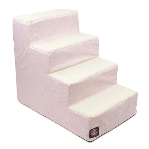 Jackson Heathered 4-Step Pet Stairs – Soft Fabric Ramp for Small Dogs and Cats | Made in USA Majestic Pet