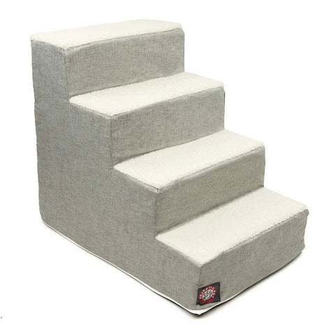 Jackson Heathered 4-Step Pet Stairs – Soft Fabric Ramp for Small Dogs and Cats | Made in USA Majestic Pet
