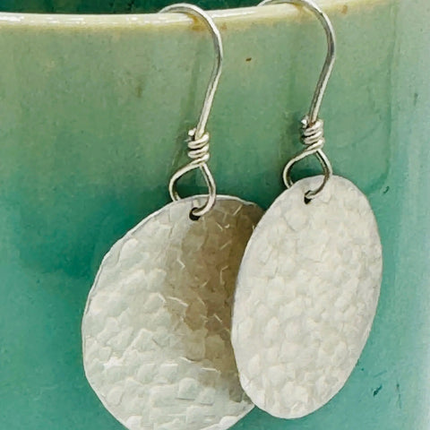 Janecka Hand Forged Sterling Silver 1 Inch Disk Earrings – Artisan Jewelry | Made in USA Janecka 