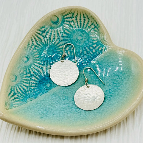 Janecka Hand Forged Sterling Silver 1 Inch Disk Earrings – Artisan Jewelry | Made in USA Janecka 