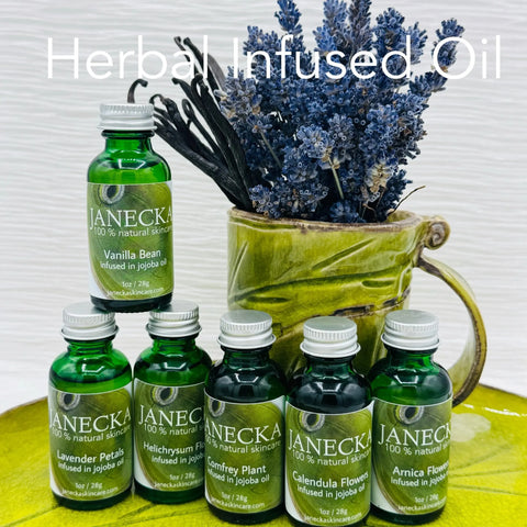 Janecka Herbal Infused Jojoba Oil 1oz – Organic Plant Extracts | Made in USA Janecka Skincare 