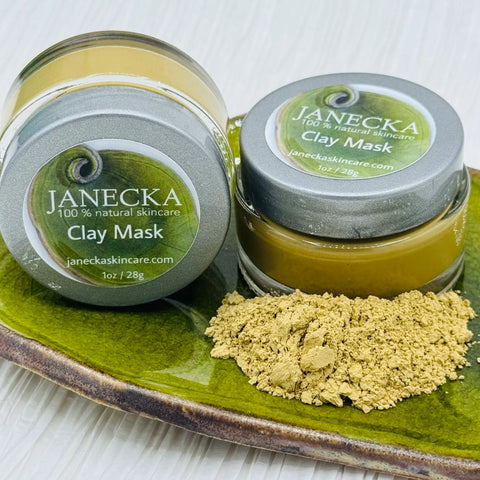 Janecka Natural Clay Mask 1oz – Hydrating Exfoliating Skincare | Made in USA Janecka Skincare 