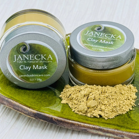 Janecka Natural Clay Mask 1oz – Hydrating Exfoliating Skincare | Made in USA Janecka Skincare 