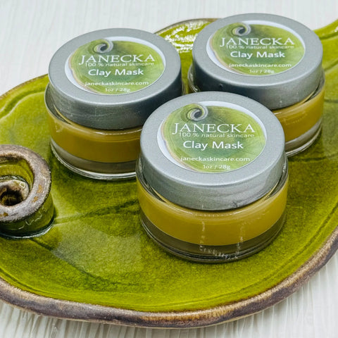 Janecka Natural Clay Mask 1oz – Hydrating Exfoliating Skincare | Made in USA Janecka Skincare 
