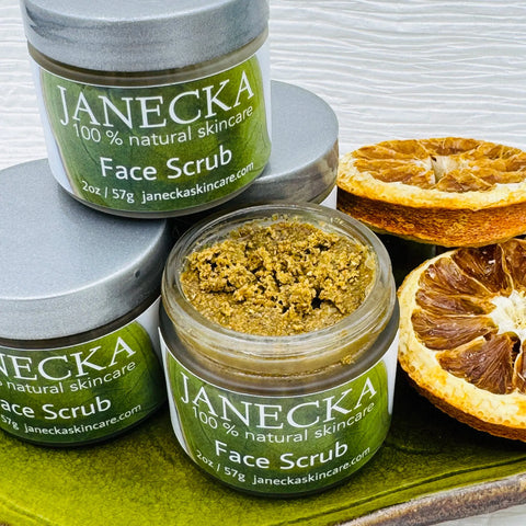 Janecka Natural Face Scrub 2oz – Organic Exfoliant with Coconut Oil | Made in USA Janecka Skincare 