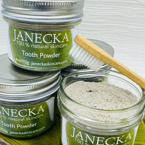 Janecka Natural Tooth Powder 4oz – Gentle Enamel Care | Made in USA Janecka Skincare 