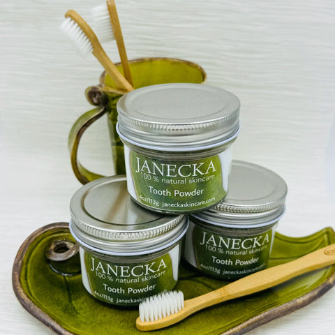 Janecka Natural Tooth Powder 4oz – Gentle Enamel Care | Made in USA Janecka Skincare 