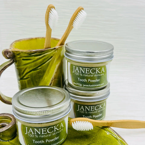 Janecka Natural Tooth Powder 4oz – Gentle Enamel Care | Made in USA Janecka Skincare 