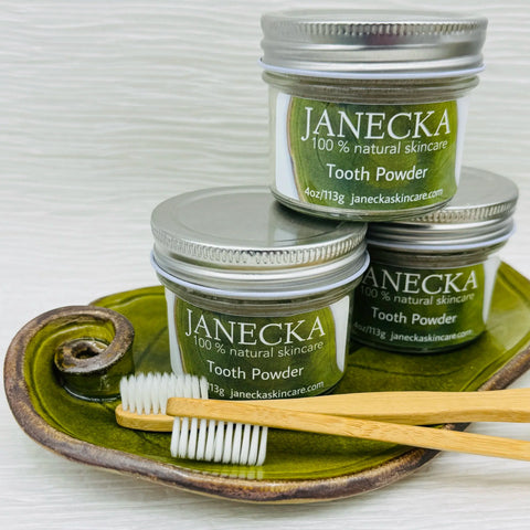 Janecka Natural Tooth Powder 4oz – Gentle Enamel Care | Made in USA Janecka Skincare 