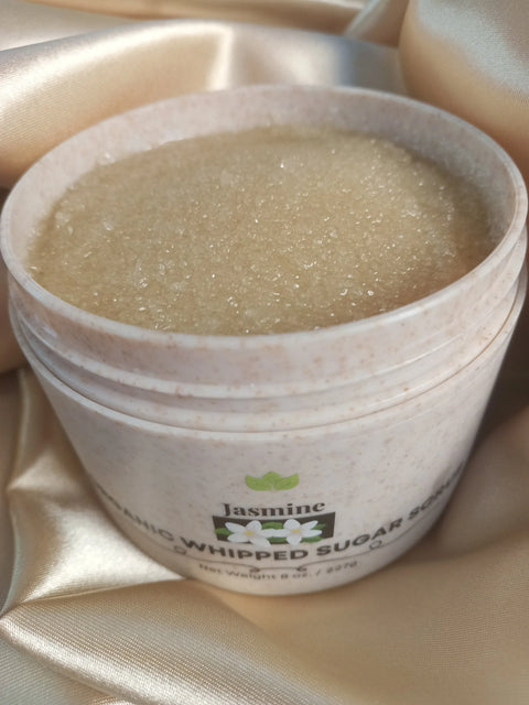 Jasmine Organic Whipped Sugar Scrub 8 Oz – Natural Skincare | Handcrafted in USA Forev'Herbs  Sugar Scrub