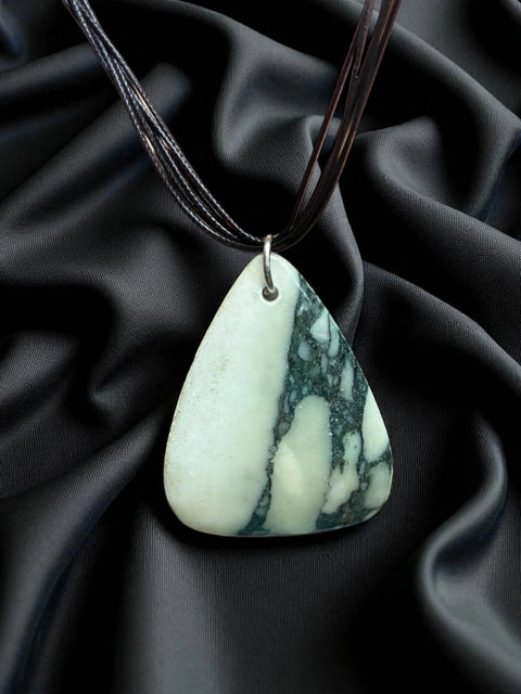 Jasper Triangle Necklace – Polished Grounding Stone Pendant | Made in USA Natural Jewelry Michelle Marie Boutique  Necklace