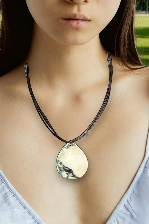 Jasper Triangle Necklace – Polished Grounding Stone Pendant | Made in USA Natural Jewelry Michelle Marie Boutique  Necklace