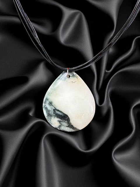 Jasper Triangle Necklace – Polished Grounding Stone Pendant | Made in USA Natural Jewelry Michelle Marie Boutique  Necklace