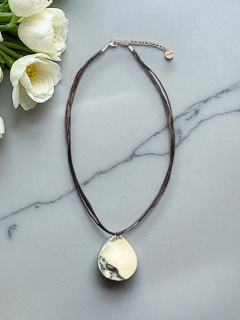 Jasper Triangle Necklace – Polished Grounding Stone Pendant | Made in USA Natural Jewelry Michelle Marie Boutique  Necklace