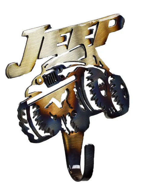 Jeep Themed Steel Coat and Towel Hook – Rugged Off-Road Wall Mount | Handcrafted in USA Knights Home Decor  item