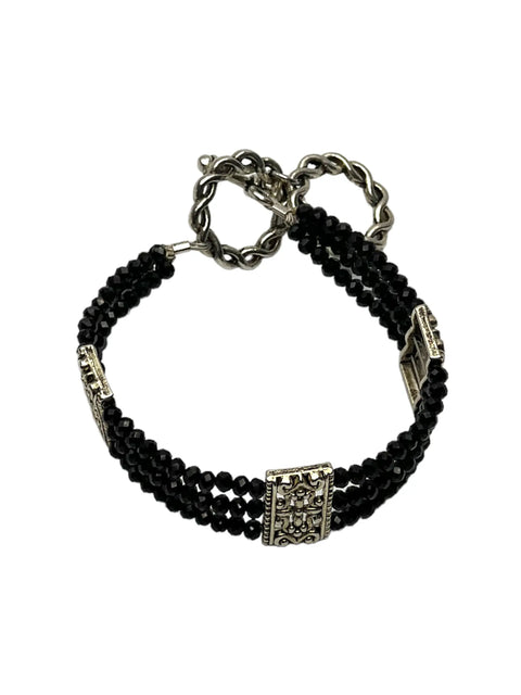 Jet Black Crystal Triple Strand Bracelet Michelle Marie Boutique  Bracelet